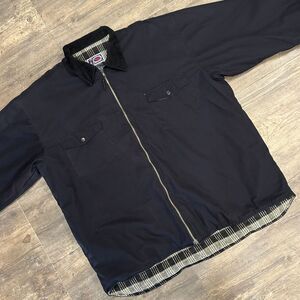 Williams Bay Coat Jacket Plaid Flannel Lined Men Size 2XLT Black Corduroy Collar